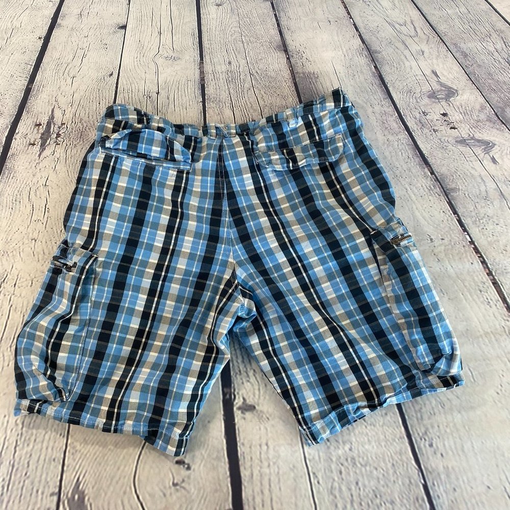 Nike The Athletic Dept Blue Plaid Cargo Shorts - Picture 5 of 7